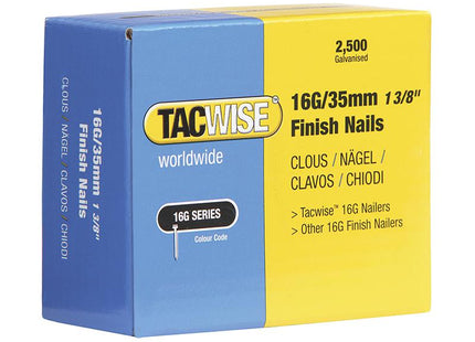 Tacwise 16 Gauge Straight Finish Nails 40Mm Pack 2500