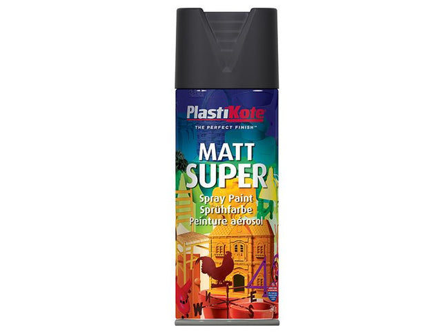 Plastikote Super Matt Spray Black 400Ml