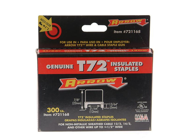 ARROW T72Hw Insulated Staples 5 X 12Mm Box 300