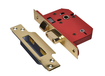 Union Strongbolt 22Wcs Mortice Bathroom Lock Polished Brass 68Mm 2.5In Visi