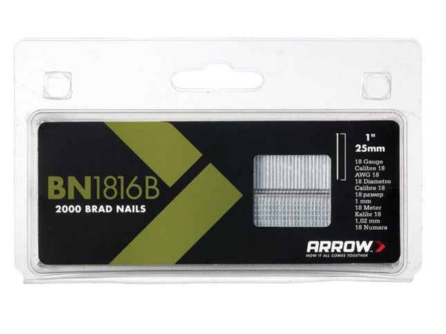 ARROW Bn1816B Brad Nails 25Mm Brown Head Pack 2000