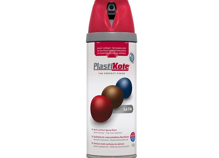Plastikote Twist & Spray Satin Real Red 400Ml
