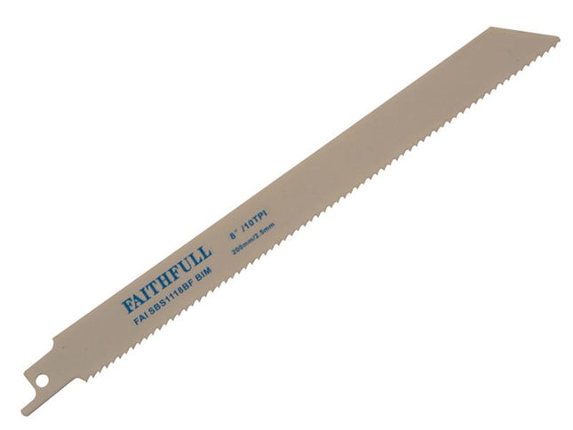 Faithfull S1118Bf Sabre Saw Blade Metal 200Mm 10 Tpi (Pack Of 5)