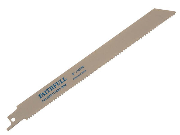 Faithfull S1118Bf Sabre Saw Blade Metal 200Mm 10 Tpi (Pack Of 5)