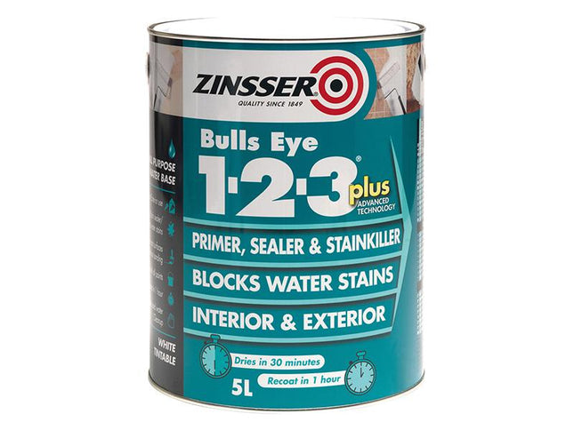 Zinsser 123 Bulls Eye Plus Primer & Sealer Paint 1 Litre