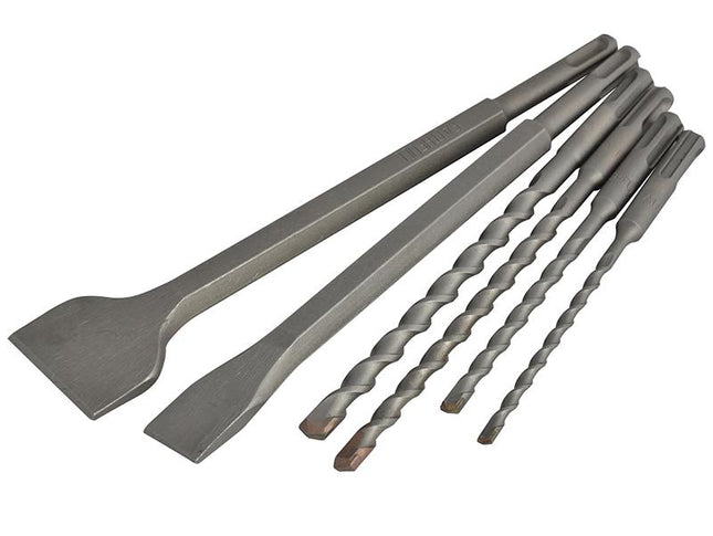 Faithfull Sds Plus Chisel & Drill Bit Set 6 Piece
