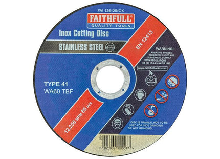 Faithfull Inox Cutting Disc 115 x 1.2 x 22.23mm