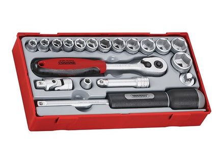 Teng Tt3819 19 Piece Reg Metric Socket Set 3/8In Drive