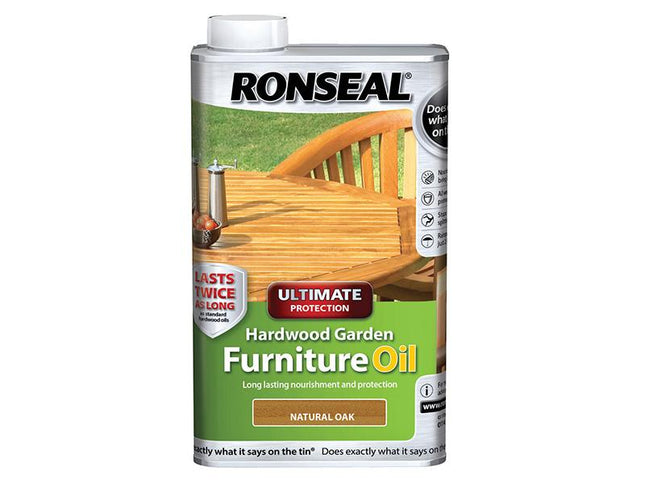 Ronseal Ultimate Protection Hardwood Garden Furniture Oil Natural Oak 1 Litre