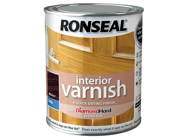 Ronseal Interior Varnish Quick Dry Satin Walnut 250Ml