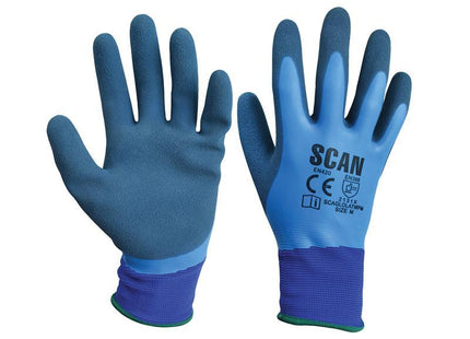 Scan Waterproof Latex Gloves - Medium (Size 8)