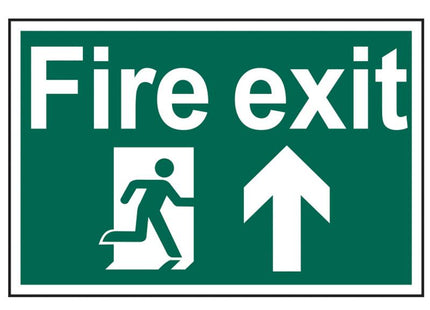 Scan Fire Exit Running Man Arrow Up - Pvc 300 X 200Mm