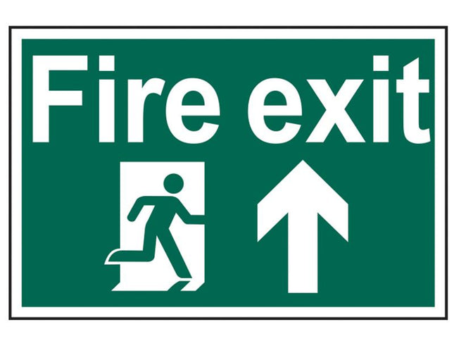 Scan Fire Exit Running Man Arrow Up - Pvc 300 X 200Mm