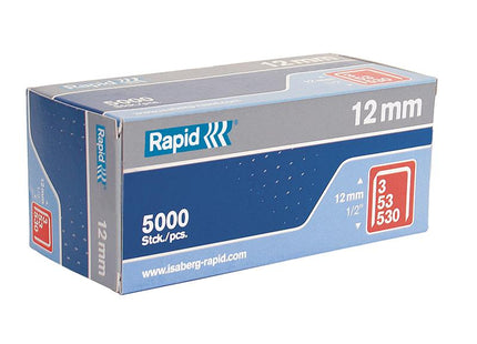 RAPID 53/12B 12Mm Galvanised Staples Box 5000
