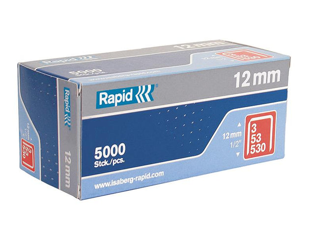 RAPID 53/12B 12Mm Galvanised Staples Box 5000