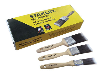 Stanley Tools Max Finish Advanced Synthetic Paint Brush Set Of 3 25 38 & 50Mm