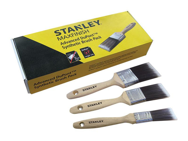 Stanley Tools Max Finish Advanced Synthetic Paint Brush Set Of 3 25 38 & 50Mm