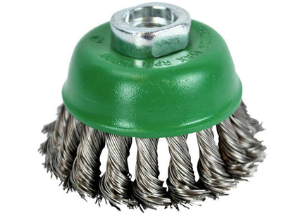 Faithfull Wire Cup Brush Twist Knot 65Mm M14 X 2 0.50Mm Stainless Steel Wire