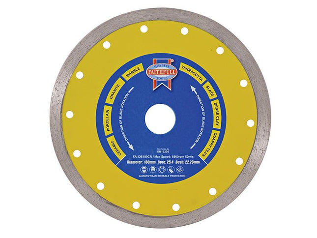 Faithfull Diamond Tile Blade Continuous Rim 105 X 16Mm