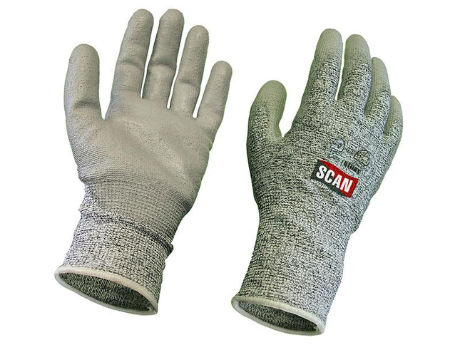 Scan Grey Pu Coated Cut 5 Gloves - Extra Extra Large (Size 11)