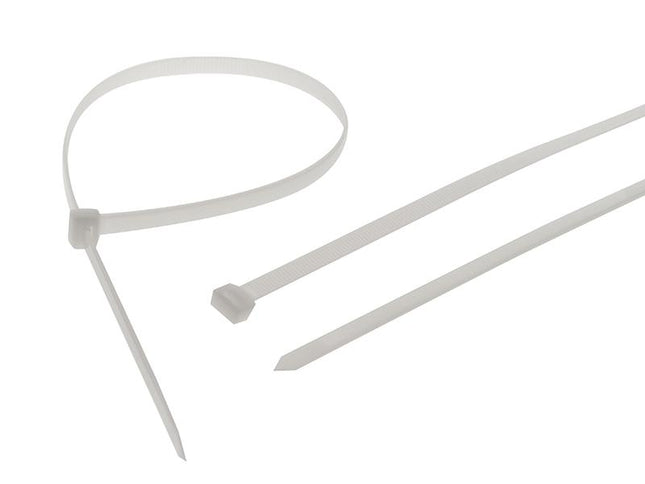 Faithfull Heavy-Duty Cable Ties White 9.0 X 600Mm (Pack 10)