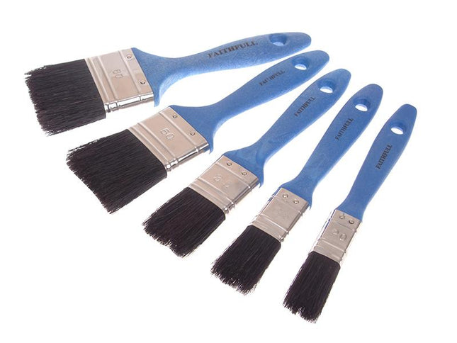 Faithfull Utility Paint Brush Set Of 5 19 25 38 50 & 75Mm