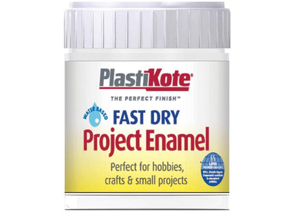 Plastikote Fast Dry Enamel Paint B5 Bottle Matt White 59Ml