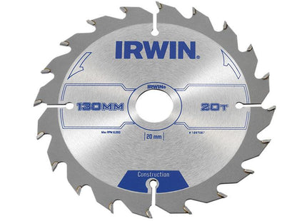 IRWIN Construction Circular Saw Blade 130 X 20Mm X 20T Atb