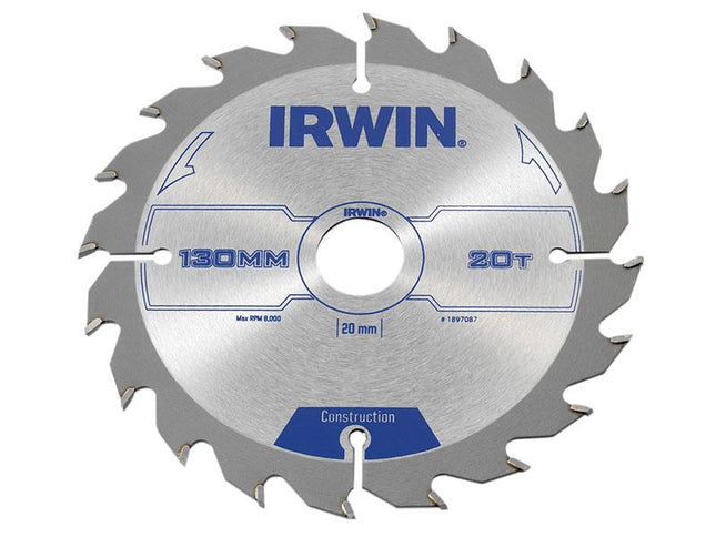 IRWIN Construction Circular Saw Blade 130 X 20Mm X 20T Atb