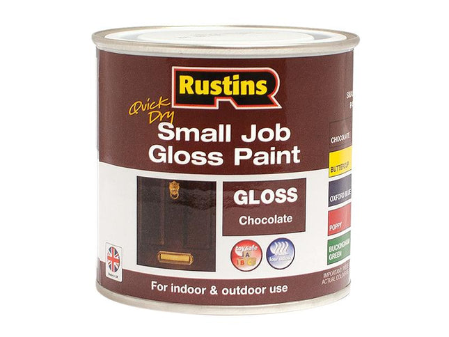 Rustins Quick Dry Small Job Gloss Paint Chocolate 250Ml