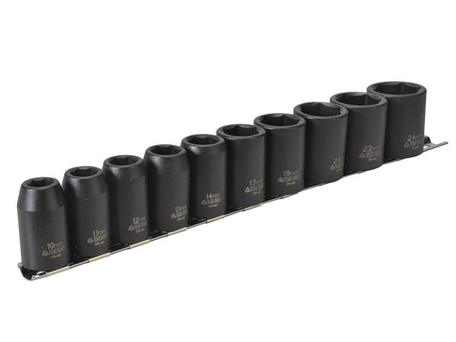 Teng 9121 Impact Socket Set Of 10 Metric 1/2In Drive