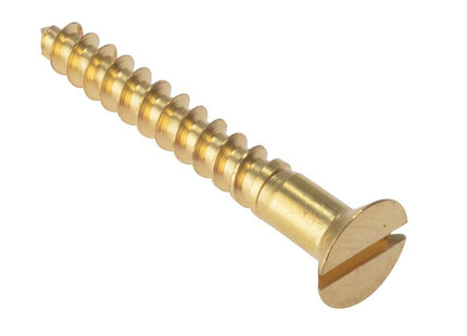 Forgefix Wood Screw Slotted Csk Solid Brass 1/2In X 8 Box 200