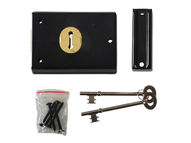 Yale Locks P402 Rim Lock Black Finish 102 X 76Mm Visi