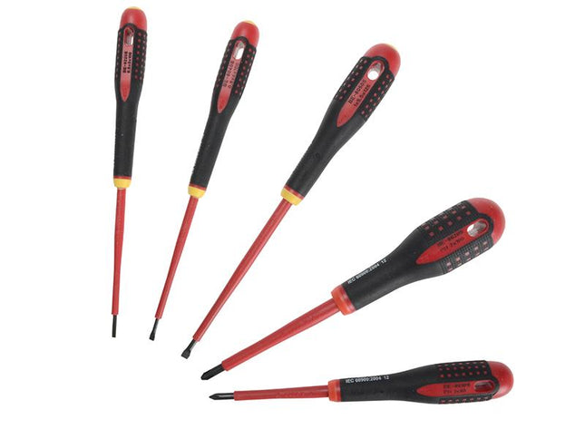 Bahco Be-9881S Insulated Ergo Screwdriver Set Of 5 Sl/Ph