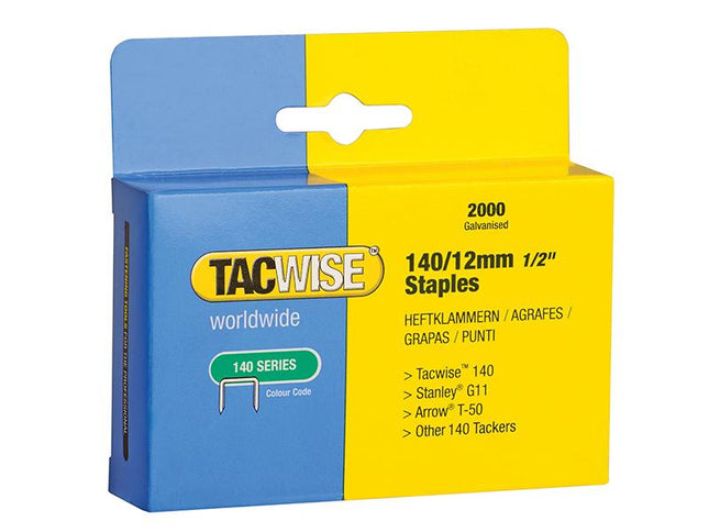 Tacwise 140 Heavy-Duty Staples 12Mm (Type T50  G) Pack 2000