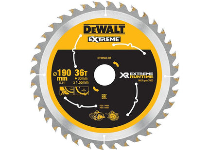 DEWALT Flexvolt Xr Circular Saw Blade 190 X 30Mm X 36T