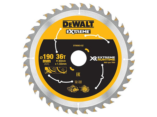 DEWALT Flexvolt Xr Circular Saw Blade 190 X 30Mm X 36T