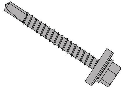 Forgefix Techfast Roofing Sheet To Steel Hex Screw & Washer No.3 Tip 5.5 X 25Mm Box 100