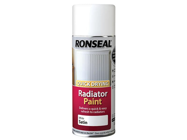 Ronseal One Coat Radiator Spray Paint Satin White 400Ml