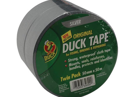 Shurtape Duck Tape Original 50Mm X 50M Silver (Pack Of 2)