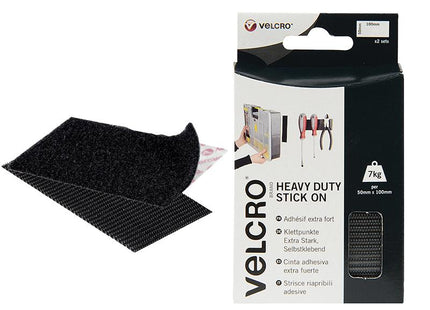 Velcro Brand Velcro Brand Heavy-Duty Stick On Strips (2) 50 X 100Mm Black