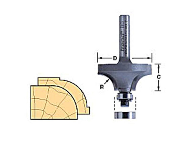 TREND 46/160 X 1/2 Tct Bearing Guided Ovolo & Round Over 16Mm Radius