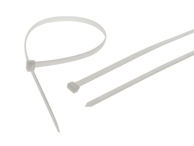 Faithfull Heavy-Duty Cable Ties White 9.0 X 1200Mm (Pack 10)