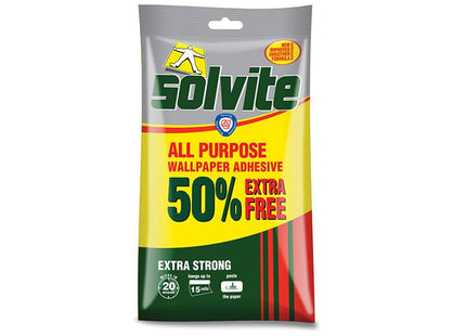 Solvite All Purpose Wallpaper Paste Sachet 10 Roll + 50% Free