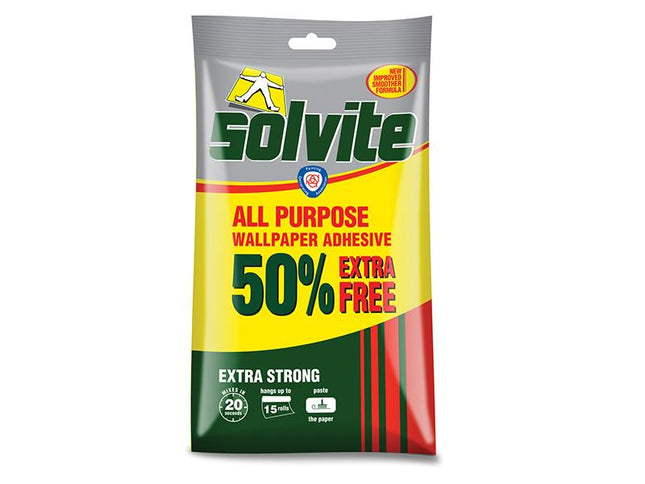 Solvite All Purpose Wallpaper Paste Sachet 10 Roll + 50% Free