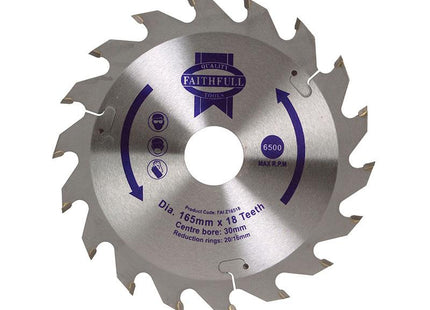 Faithfull Tct Circular Saw Blade 165 X 30Mm X 18T Pos