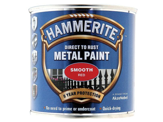 Hammerite Direct To Rust Smooth Finish Metal Paint Red 250Ml