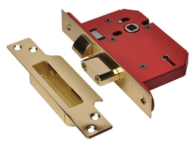 Union Strongbolt 2205S 5 Lever Mortice Sashlock Polished Brass 68Mm 2.5In Visi