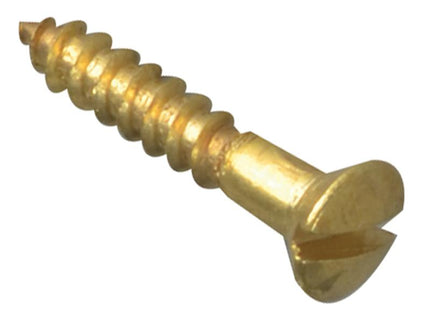 Forgefix Wood Screw Slotted Raised Head St Solid Brass 5/8In X 4 Forge Pack 40