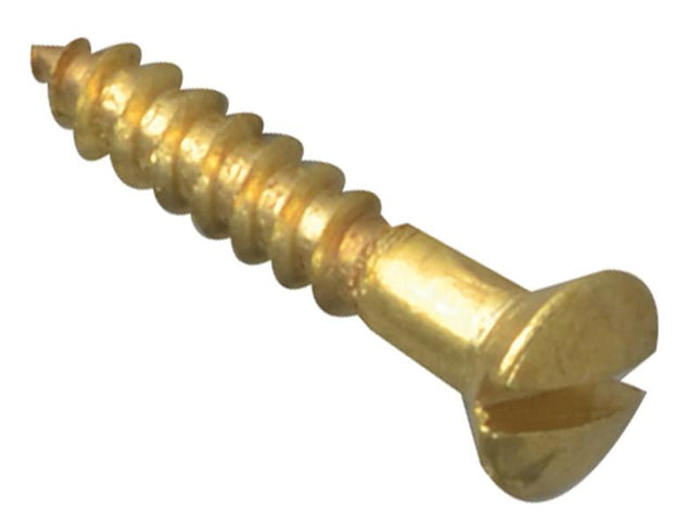 Forgefix Wood Screw Slotted Raised Head St Solid Brass 5/8In X 4 Forge Pack 40